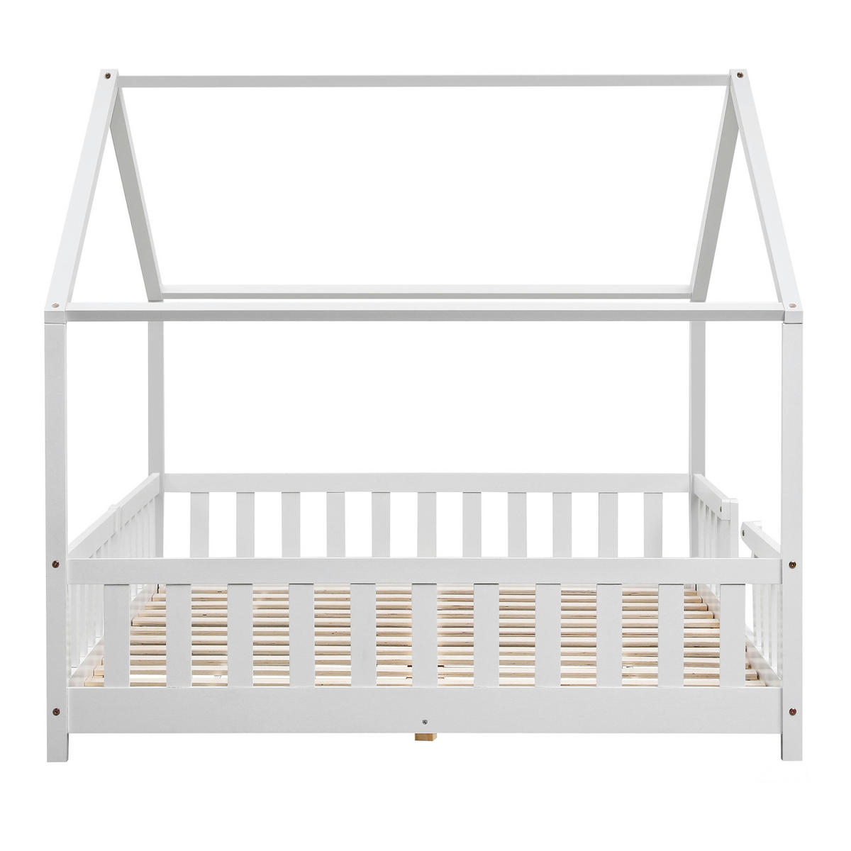 HAUSBETT Treviolo - Weiß, Holz (140/200cm) - [en.casa]