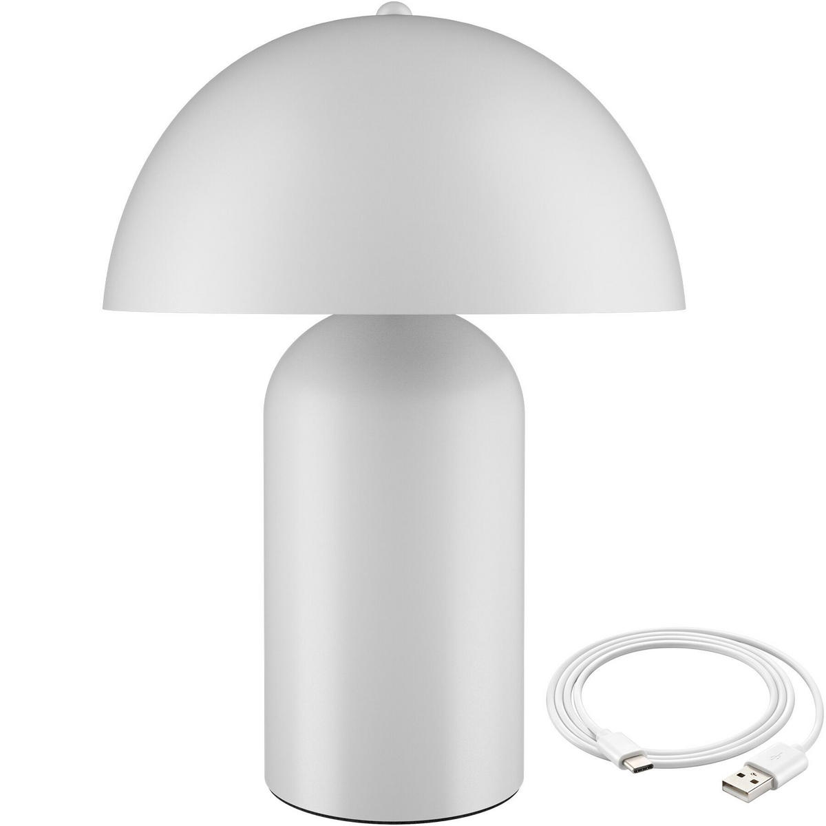 AKKU-TISCHLAMPE Kade,25 x 34 cm,weiß - Weiß, Metall (25/25/34cm) - tectake
