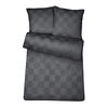 BETTWÄSCHE Damast 135x200 Grau kariert - Bettbezug aus 100% Baumwolle - Anthrazit, Textil (135/200cm) - Carpe Sonno