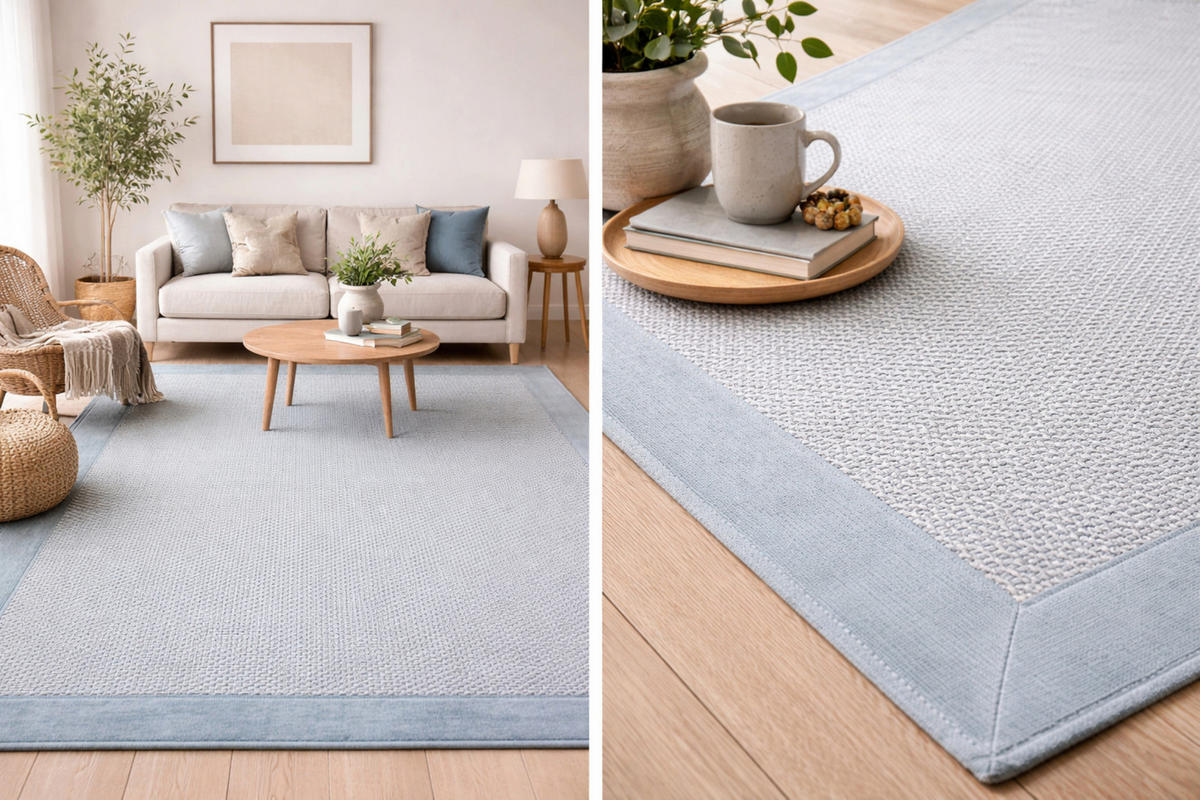 TEPPICH modern Flachgewebe Baumwolle TONIO Blau 60x230 cm - Blau, Naturmaterialien (60/230cm) - Novatrend