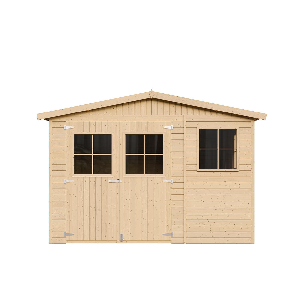 HOLZ-GARTHENHAUS MIT IMPRÄGNIERTEM BODEN - H226x418x320 cm/12 m² - M336+336G - Beige, Holz (324/232/395cm) - Timbela