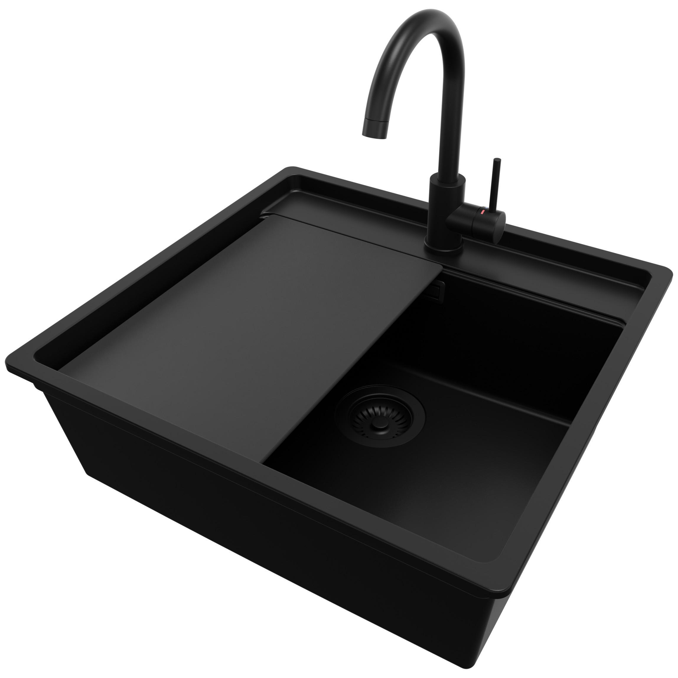 Primagran Unterbauspüle Schwarz, Schwarz, Schwarz, Schwarz 56x20x53 cm