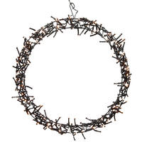 WEIHNACHTSKRANZ Ø38 cm mit 300 LED - Schwarz, Kunststoff (5.5/38/38cm) - ECD-Germany