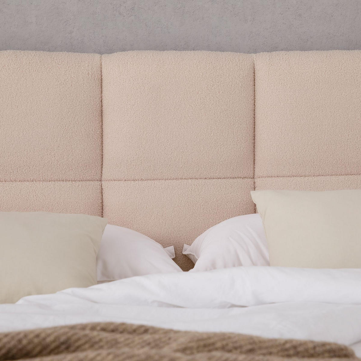 POLSTERBETT CLOUDY 180x200 cm beige - Beige, Textil (180/200cm) - IDIMEX