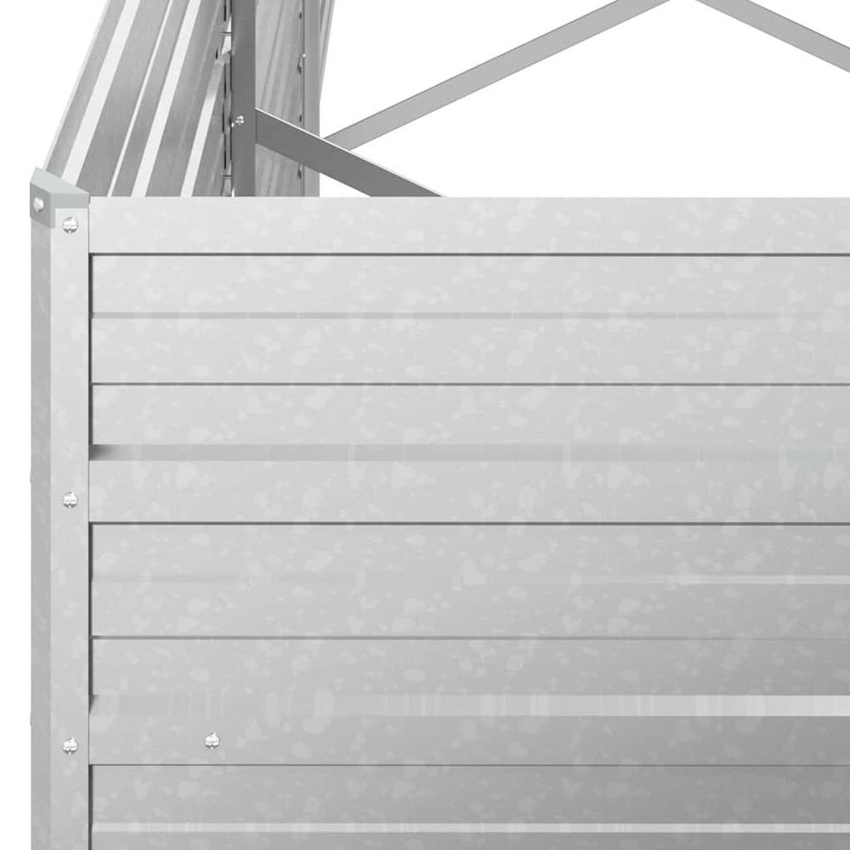 HOCHBEET 400/80/45 cm, aus Verzinkter Stahl, Silber - Silberfarben, Metall (80/45/400cm) - vidaXL