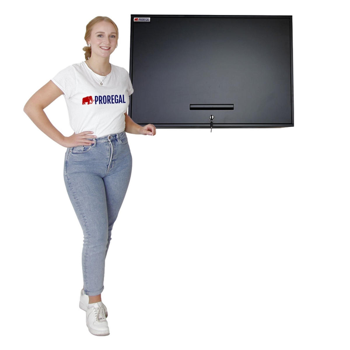 WERKZEUGSCHRANK Elephant 2er Set Stahl Wandschrank 55x80x40cm Schwarz - Schwarz, Metall (160/55/40cm) - PROREGAL