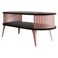 COUCHSITCH Roenni Oval Ember - Messingfarben/Schwarz, Holzwerkstoff/Metall (100/50/44cm) - MIRJAN24