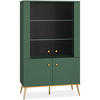 VITRINENSCHRANK ARICIA mit Glaseinlegeböden, Grün - Grün, Holz (92/152/40cm) - KONSIMO®