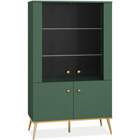 VITRINENSCHRANK ARICIA mit Glaseinlegeböden, Grün - Grün, Holz (92/152/40cm) - KONSIMO®