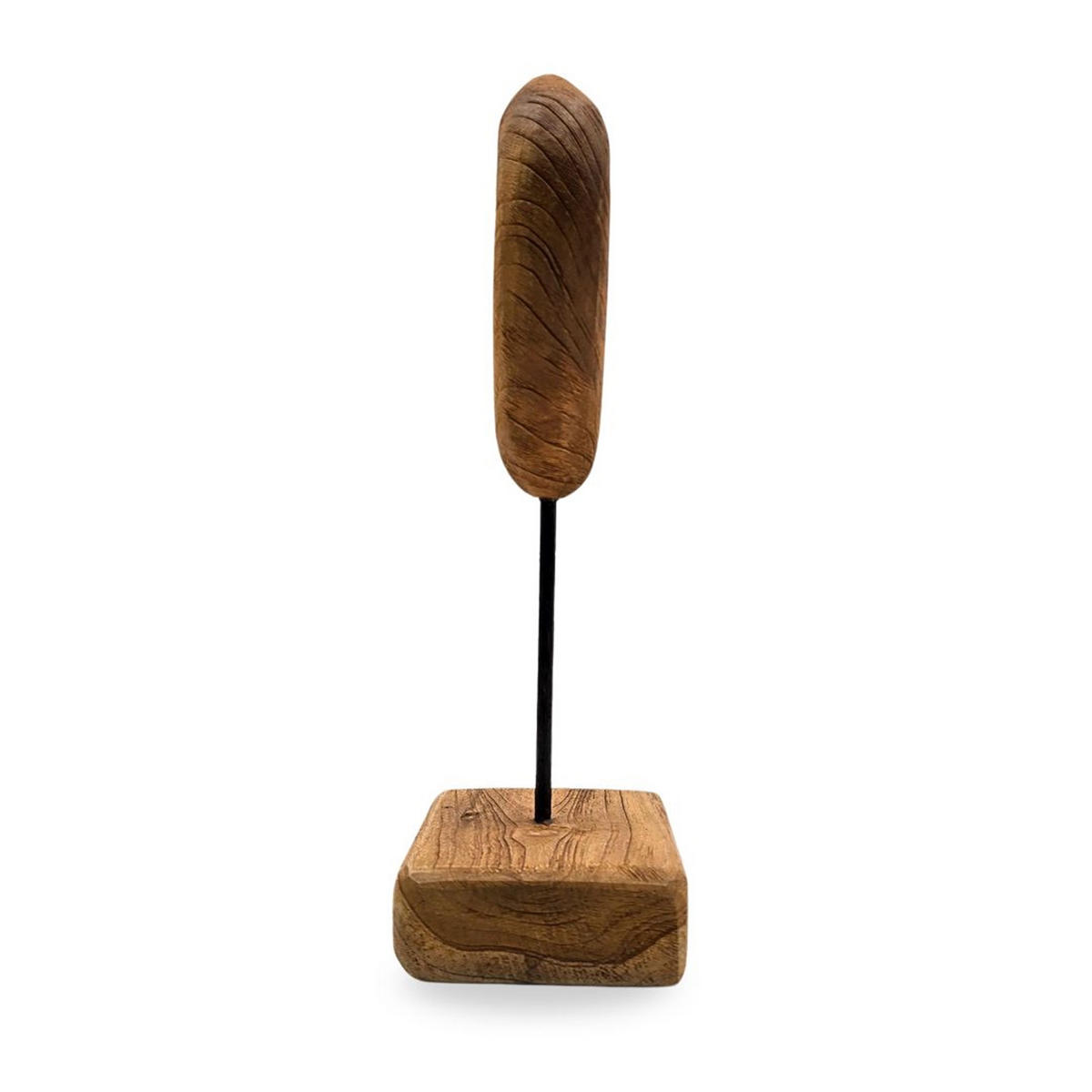 SKULPTUR Heartbeat 36x17x12 cm, Teak Holz massiv naturfarben - Naturfarben, Holz (17/36/12cm) - CREEDWOOD