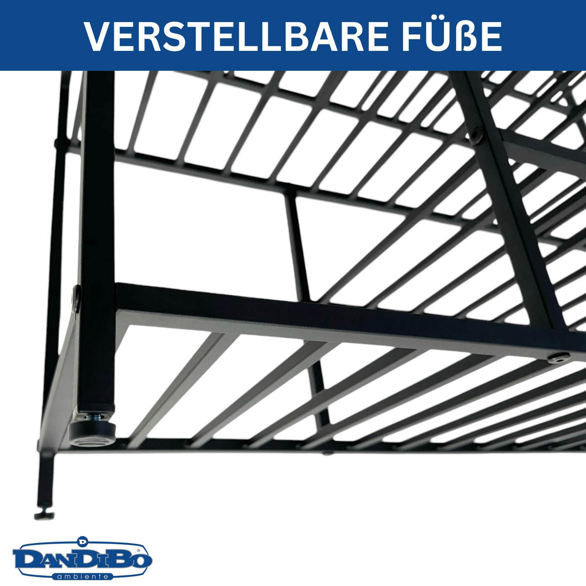 SCHUHREGAL 6 Etagen Metall Schwarz 100/29/100 cm - Schwarz, Metall (100/100/30cm) - DanDiBo