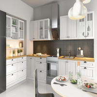 ECKKÜCHE 260 cm - Provence K3-M260 - in Andersen Kiefer - Schwarz/Weiß, Holz/Holzwerkstoff (260/120/47cm)