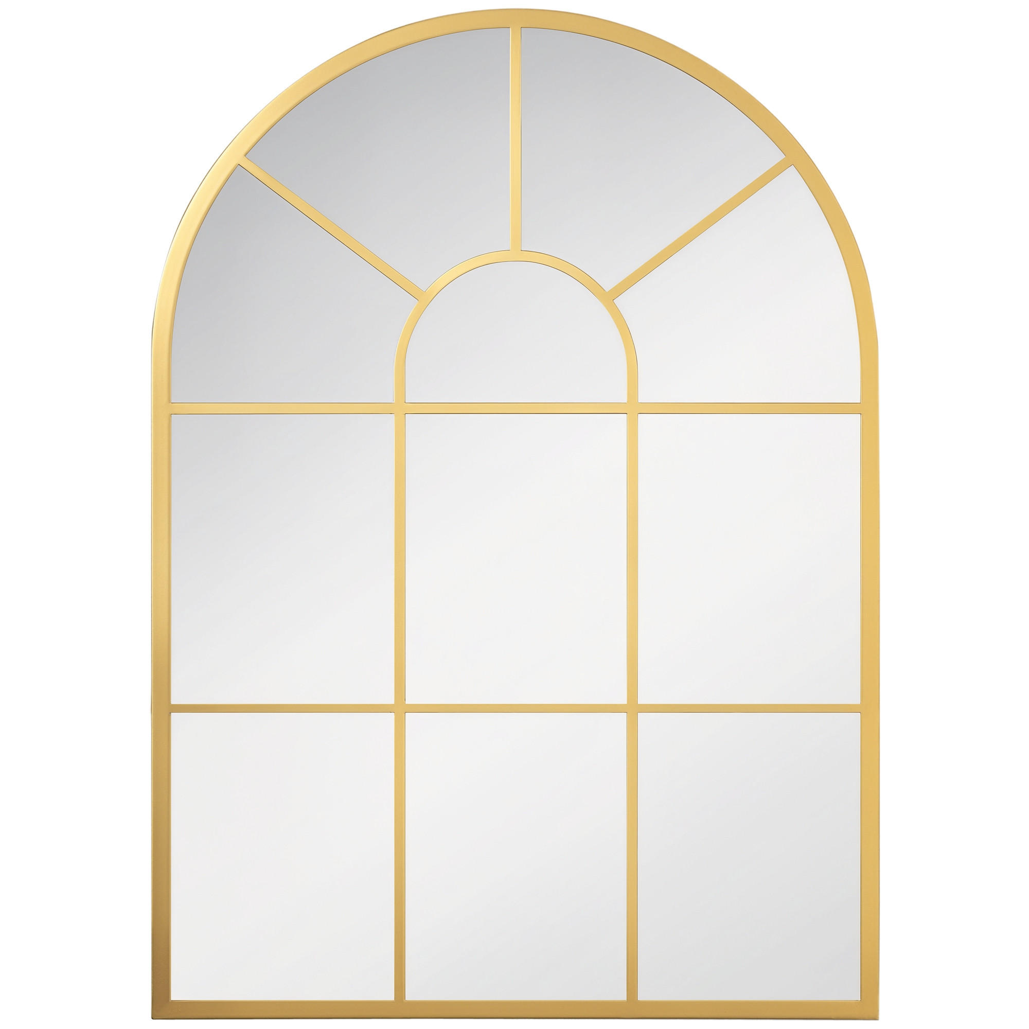 WANDSPIEGEL DE-14274 gewölbt, Metallrahmen Gold - Goldfarben, Glas (70/50/2cm) - ComfortXL