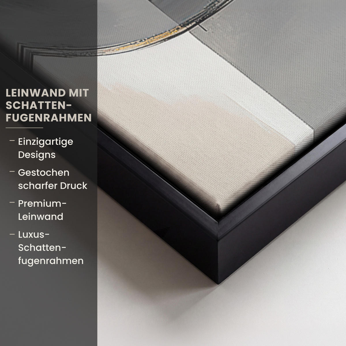 LEINWAND Bilder mit Rahmen - Abstrakt - Gold - Silber - Formen - Ästhetisch - Modern - 40x60 - Goldfarben, Textil (40/60cm) - MuchoWow