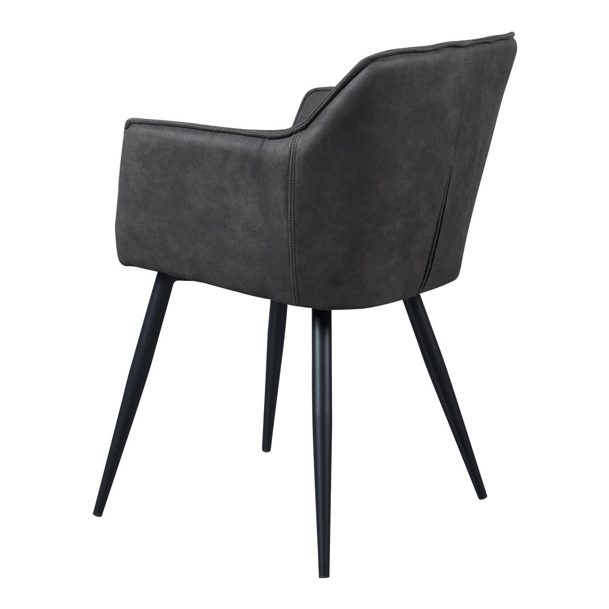 KŘESLO S PODRUČKAMI Birmingham - černá/tmavě šedá, kov/textil (57/81/53cm) - [en.casa]