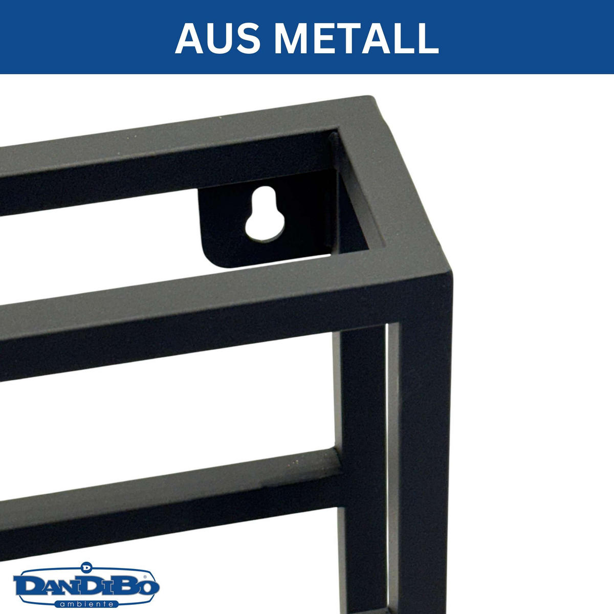 WEINREGAL Metall Wand Schwarz - Schwarz, Metall (40/83/9cm) - DanDiBo