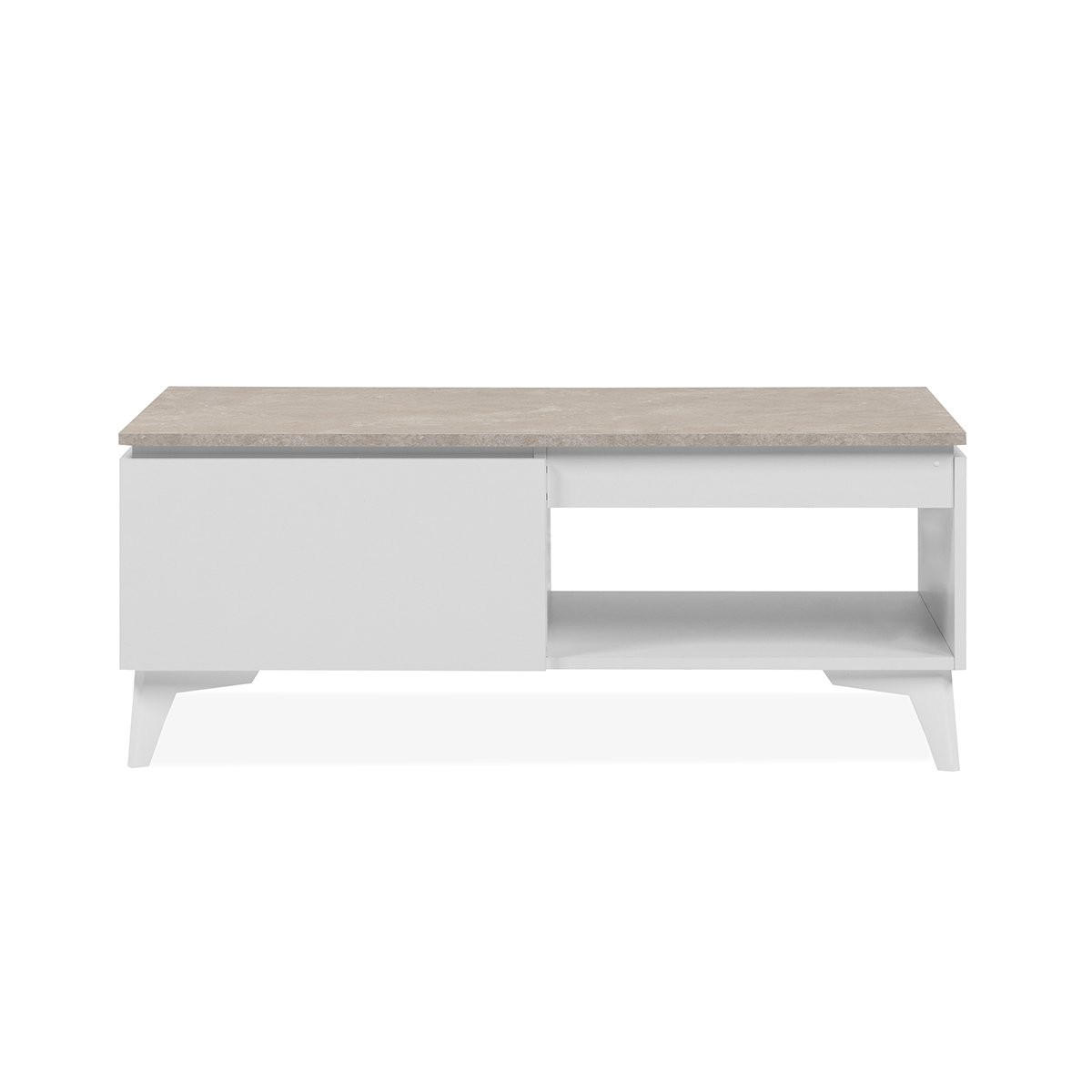 COUCHTISCH Bertrix 55/100/40 cm - Weiß, Holzwerkstoff (55/100/40cm) - Finori GmbH