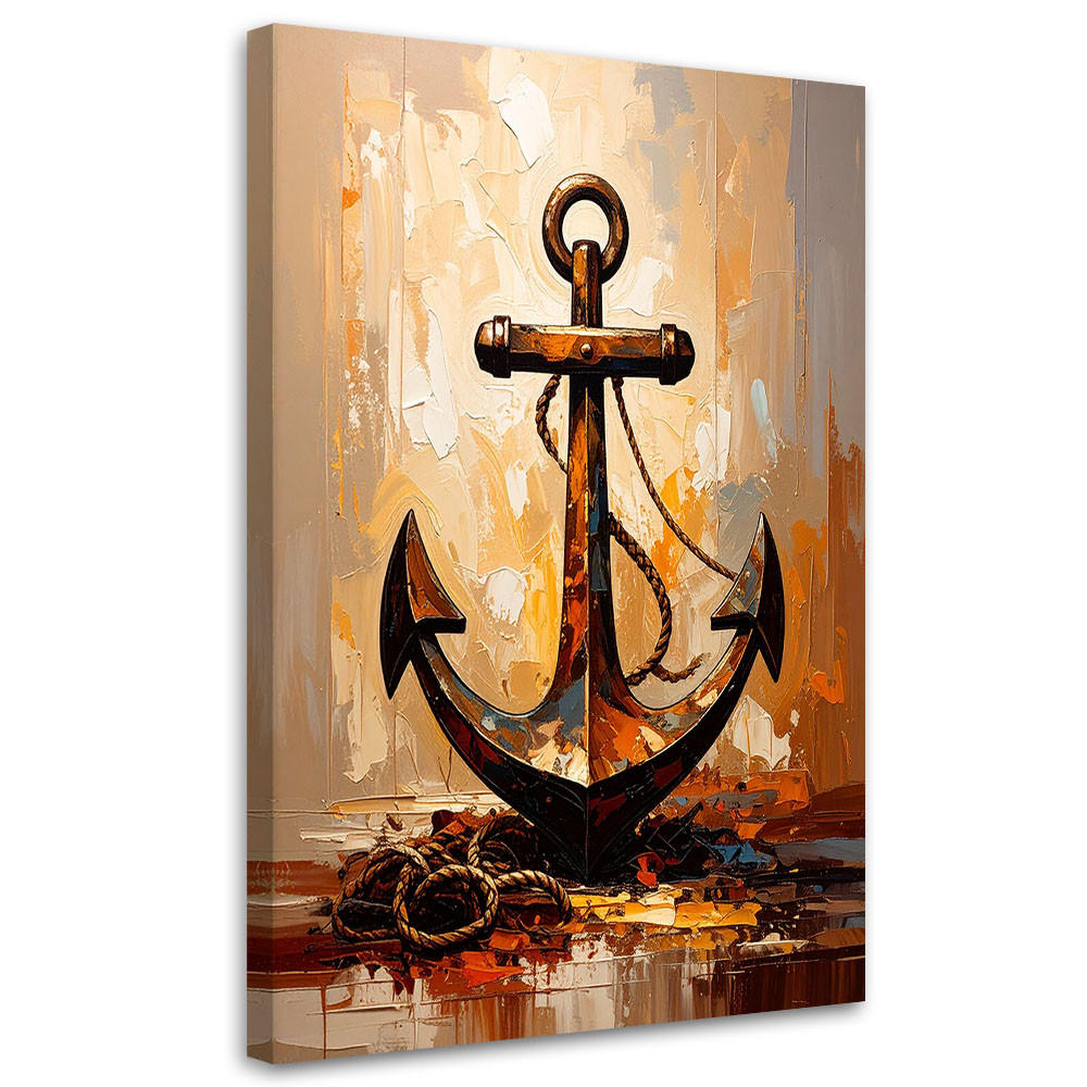 LEINWANDBILD Shabby Chic Seeanker 80x120cm - Beige, Textil (80/120cm) - Feeby