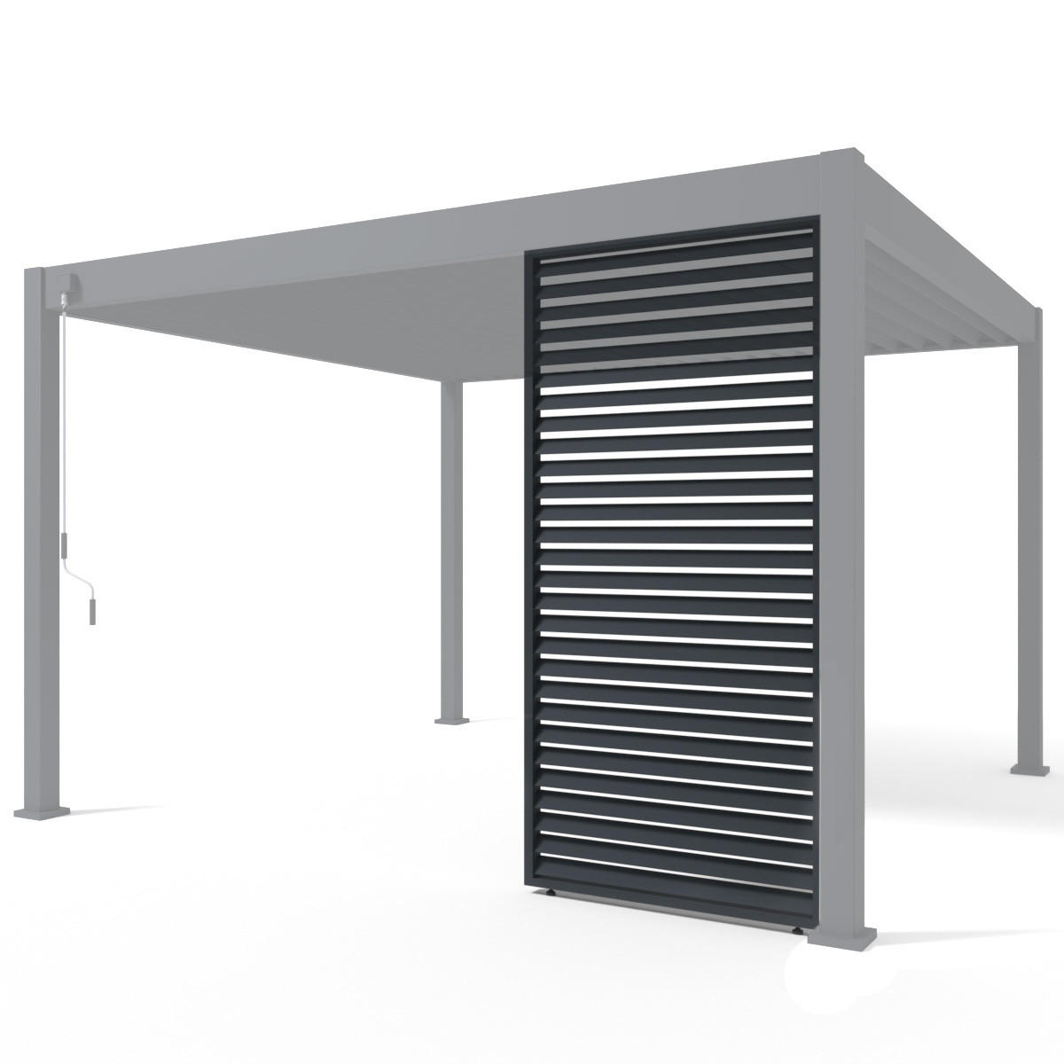 PERGOLINE Horizontale Lamellenwand Paneel 123 cm Zubehör für Trumpf & Superior Pergola Aluminium Anthrazit - Anthrazit, Metall (6/235/123cm) - PergoLine
