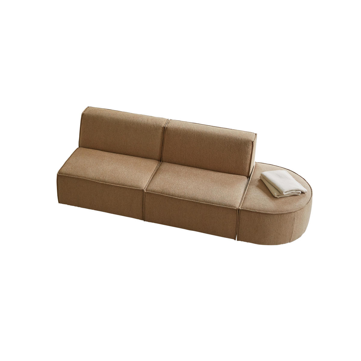 SOFA Dario Braun aus Stoff - Braun, Textil (247/75/93cm) - Tikamoon