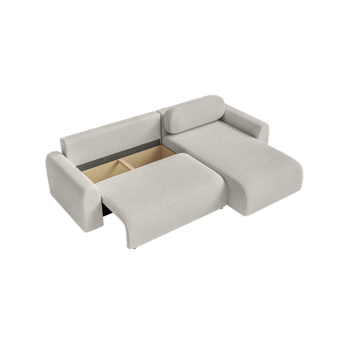 ECKSOFA Lome L mit Schlaffunktion, Silber - Grau, Textil (286/185cm) - Fedve