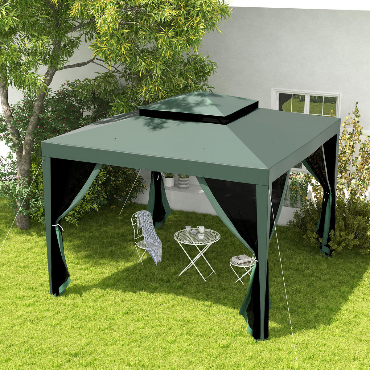 PAVILLON Grun 1 Stück - Grün, Naturmaterialien (297/268/297cm) - GiPP
