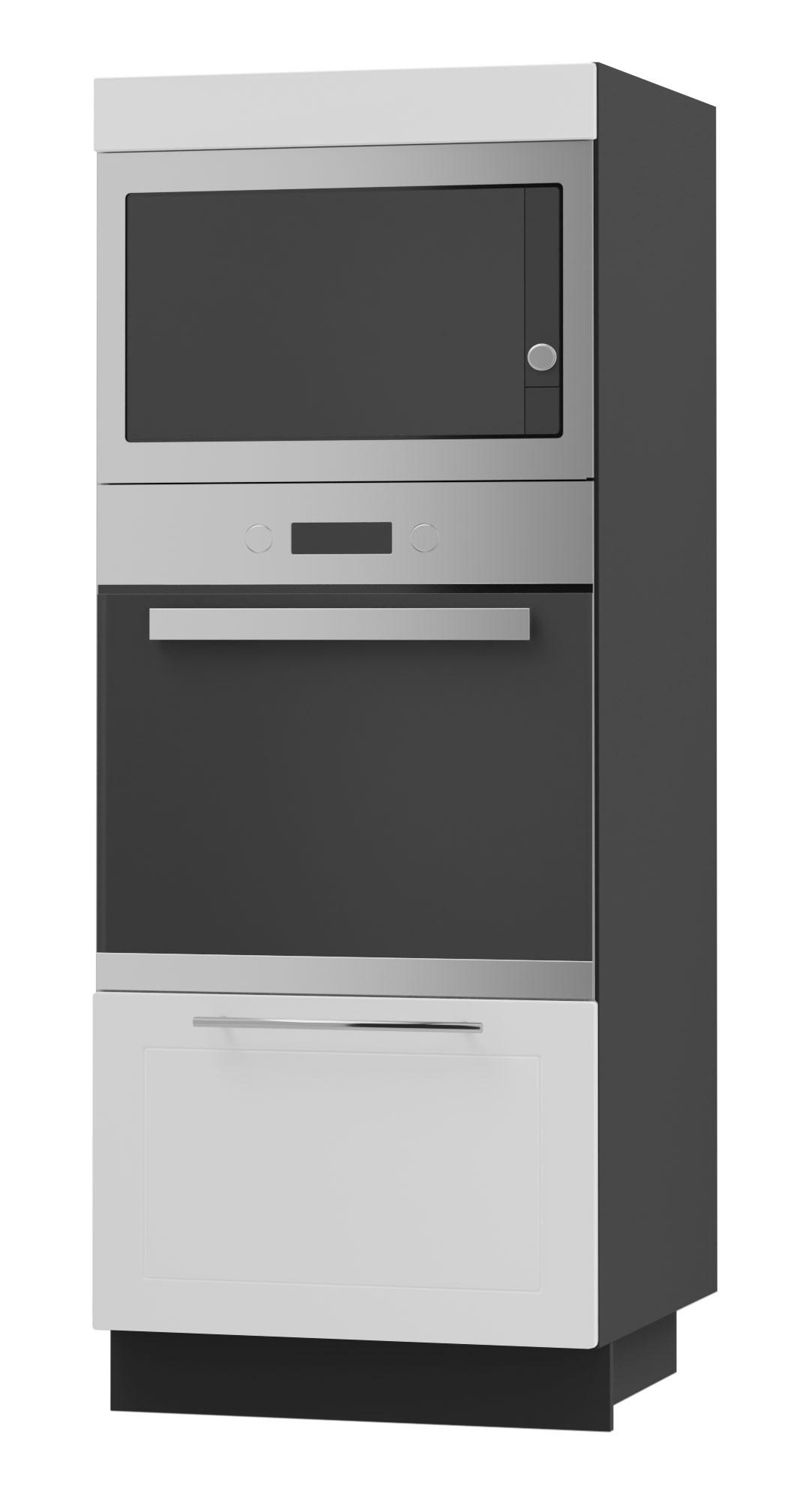 Feldmann-Wohnen Backofenhochschrank Weiß, Schwarz 60x154x59 cm