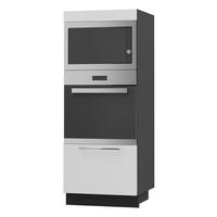 BACKOFENHOCHSCHRANK Kvantum D5AA/60/154 Weiß Matt / Schwarz Matt 60 / 59 / 154cm - Schwarz/Weiß, Holz/Holzwerkstoff (60/154/59cm) - Feldmann-Wohnen