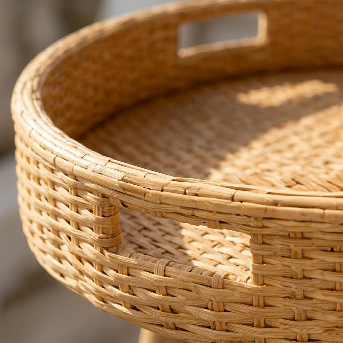 SERVERINGSBRICKA natur flytande PE rotting 80 cm - Ljusbrun, Textil/Metall (80/20/80cm) - Relaxdays