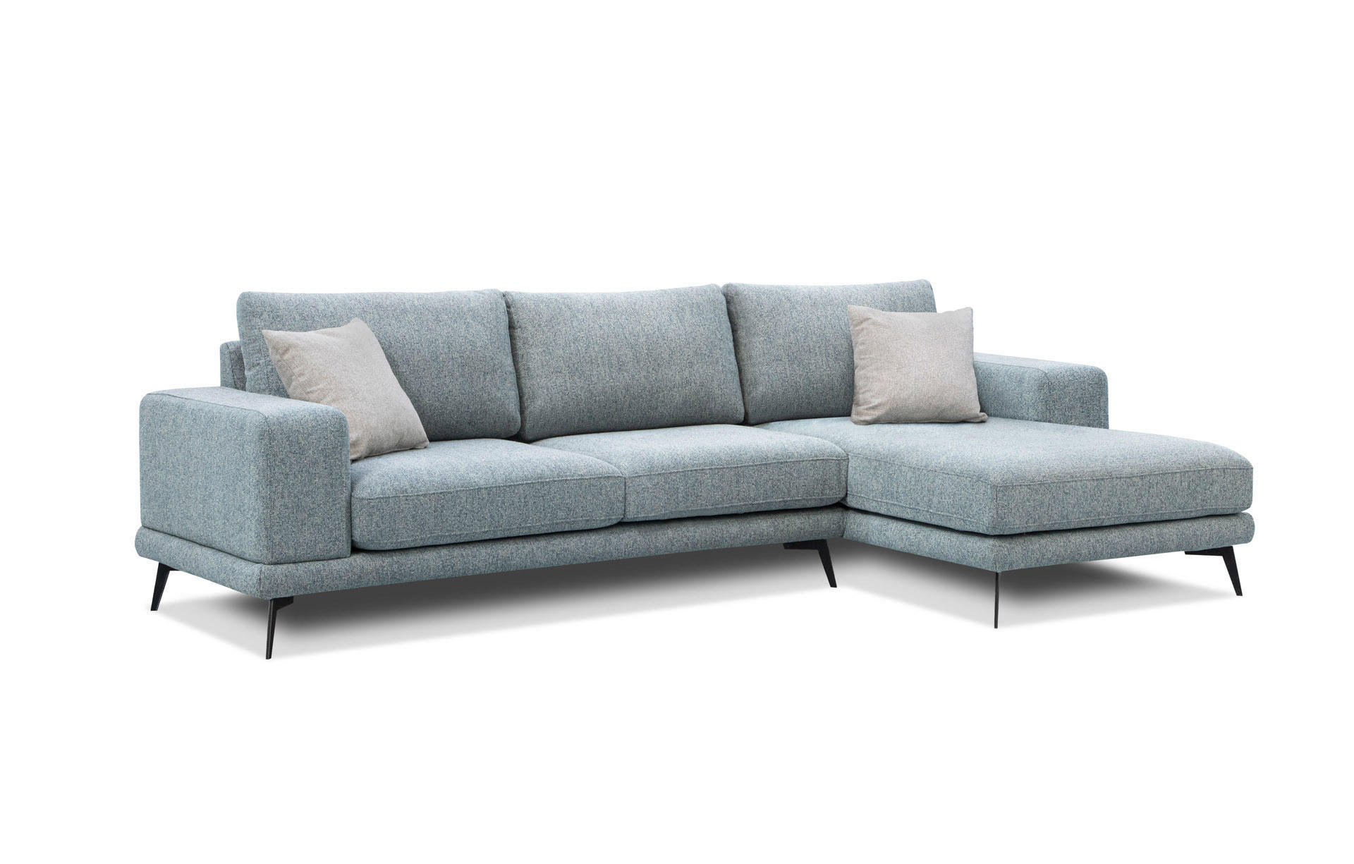 ECKSOFA MEDIOLANE 4-Sitzer, mintgrün - Mintgrün, Holzwerkstoff/Textil (282/219cm) - Courtois Laville
