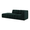 ECKSOFA Links Samt Stoff Grün - Salbeigrün/Schwarz, Holzwerkstoff/Kunststoff (240/90cm) - Makamii