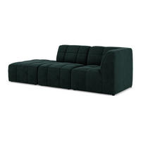 ECKSOFA Links Samt Stoff Grün - Salbeigrün/Schwarz, Holzwerkstoff/Kunststoff (240/90cm) - Makamii