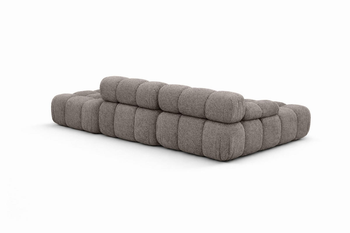 ECKSOFA L-Form Modular Mit Hocker, Bouclé-Stoff Abriamo, Braun, Rechts, Selia - Braun, Holz (285/160cm) - Kaiser Möbel