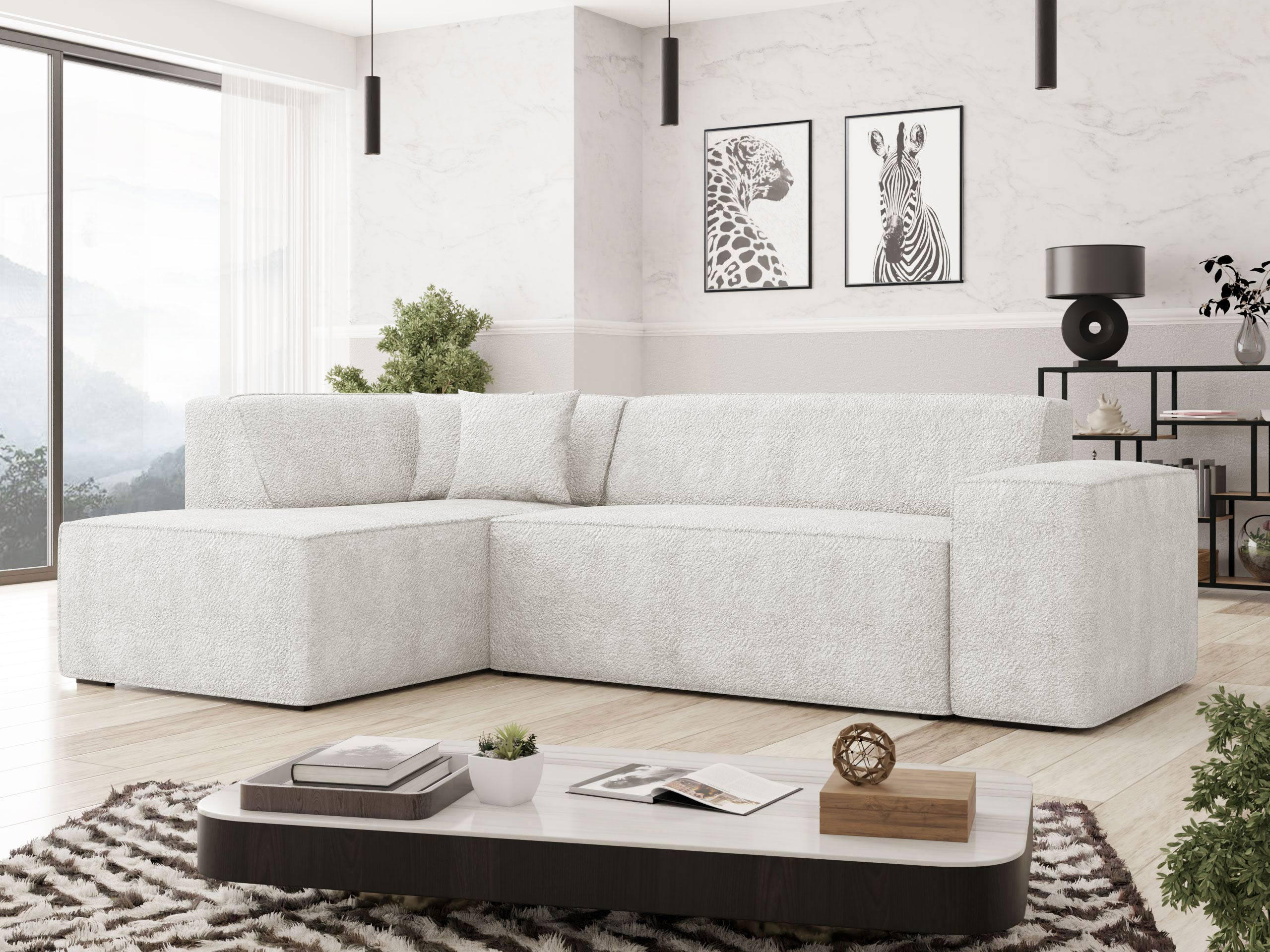 ECKSOFA Lordin, Seite: Links - Naturfarben, Holz/Textil (267/205cm) - MIRJAN24