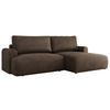 ECKSCHLAFSOFA TONO L Braun Velvet - rechts - Schwarz/Braun, Kunststoff/Textil (150/260cm) - MKS