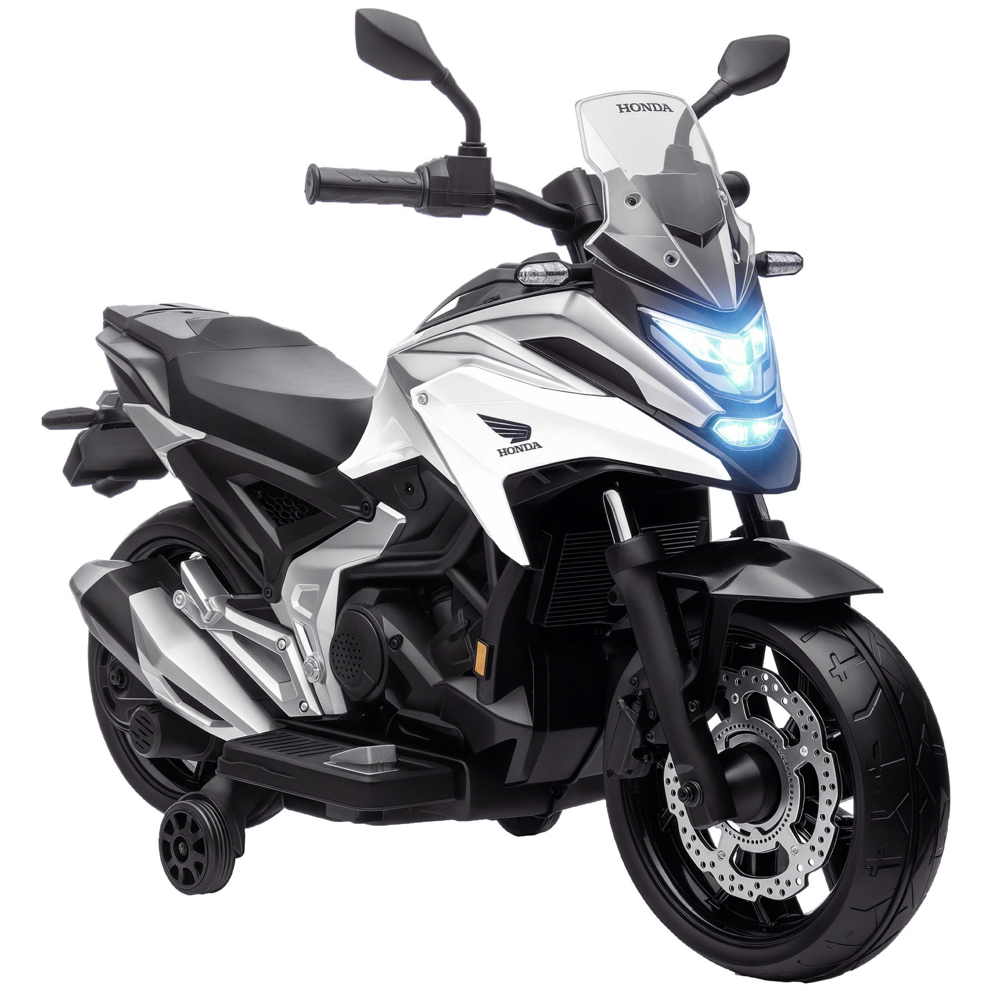 ELEKTRO-KINDERMOTORRAD DE-06225 Honda lizenziert mit Musik und Licht Weiß - Weiß, Kunststoff/Metall (107/46/75cm) - ComfortXL