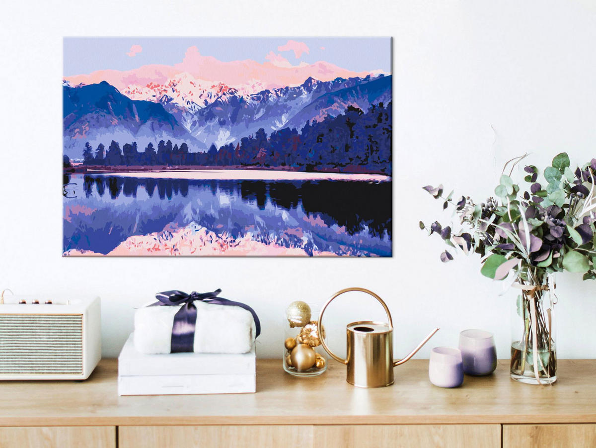 MALEN NACH ZAHLEN 50/40 cm - Pink/Lila, Textil (1.4/40cm) - KUNSTLOFT