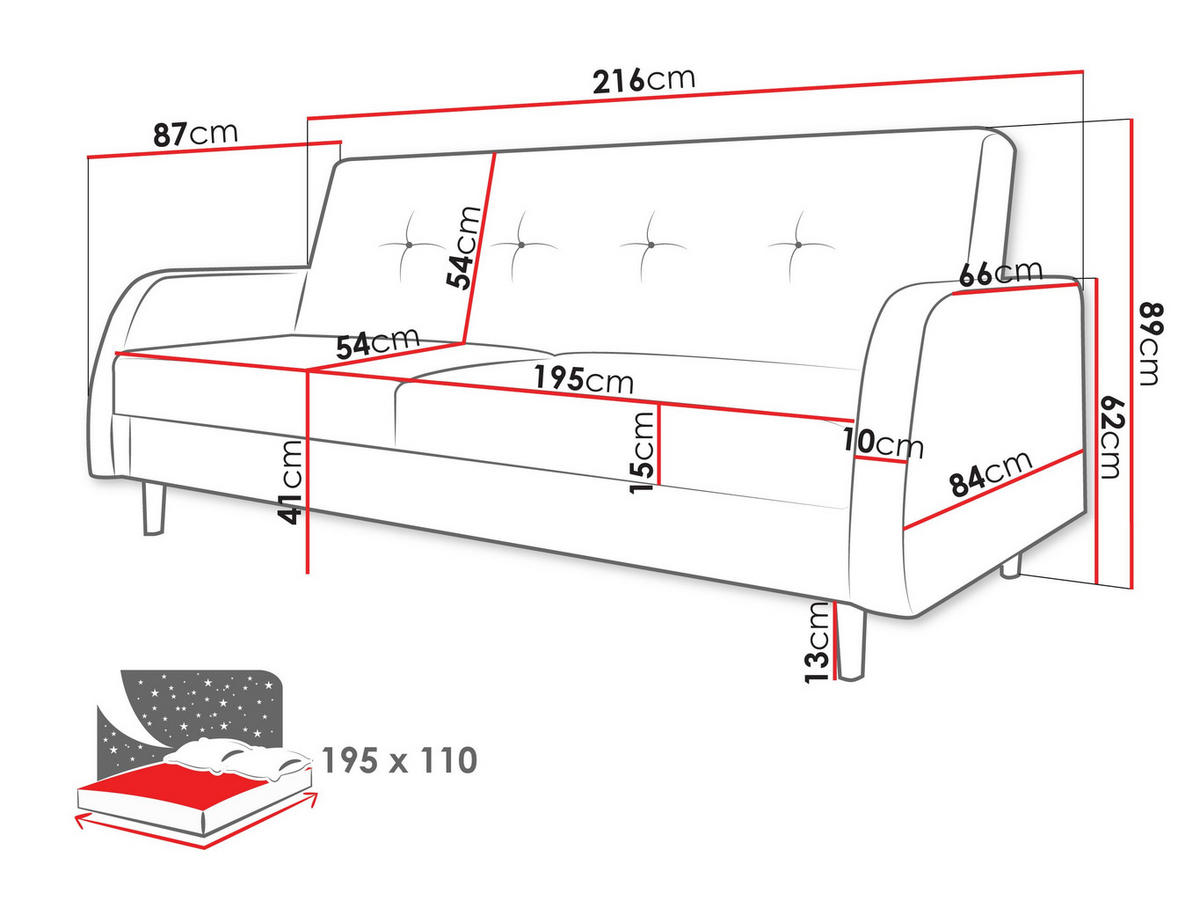 SCHLAFSOFA Inrgid - Naturfarben/Grau, Holz/Textil (216/89/87cm) - MIRJAN24