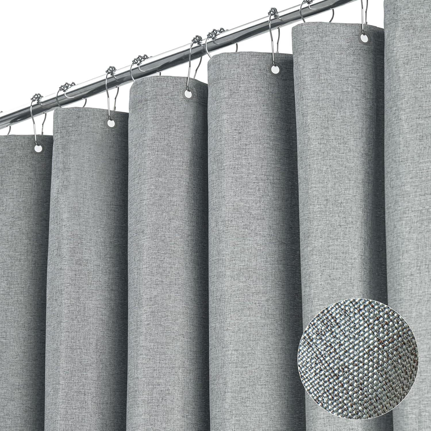 DUSCHVORHANG, Grau, Leinenoptik, 200 x 200 cm - Grau, Textil (200/200cm)