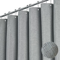 DUSCHVORHANG, Grau, Leinenoptik, 200 x 200 cm - Grau, Textil (200/200cm)