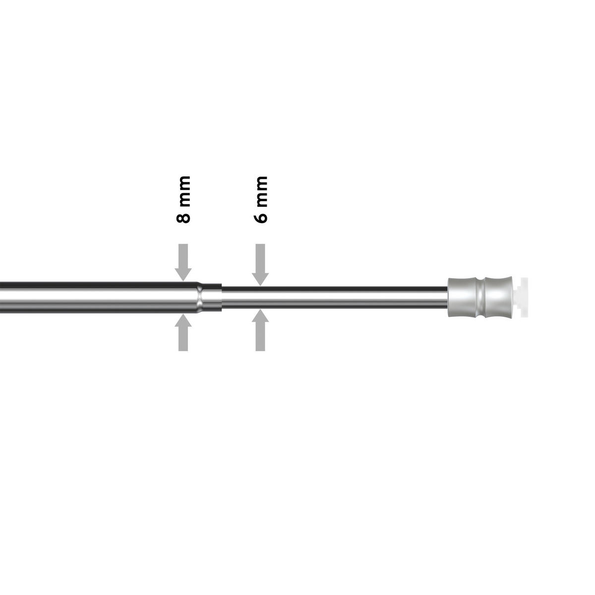 KLEMMSTANGE / SCHEIBENSTANGE Flexo 60-90 cm, 8 / 6 mm Ø, Chrom - Chromfarben, Kunststoff/Metall (90cm) - INTERDECO