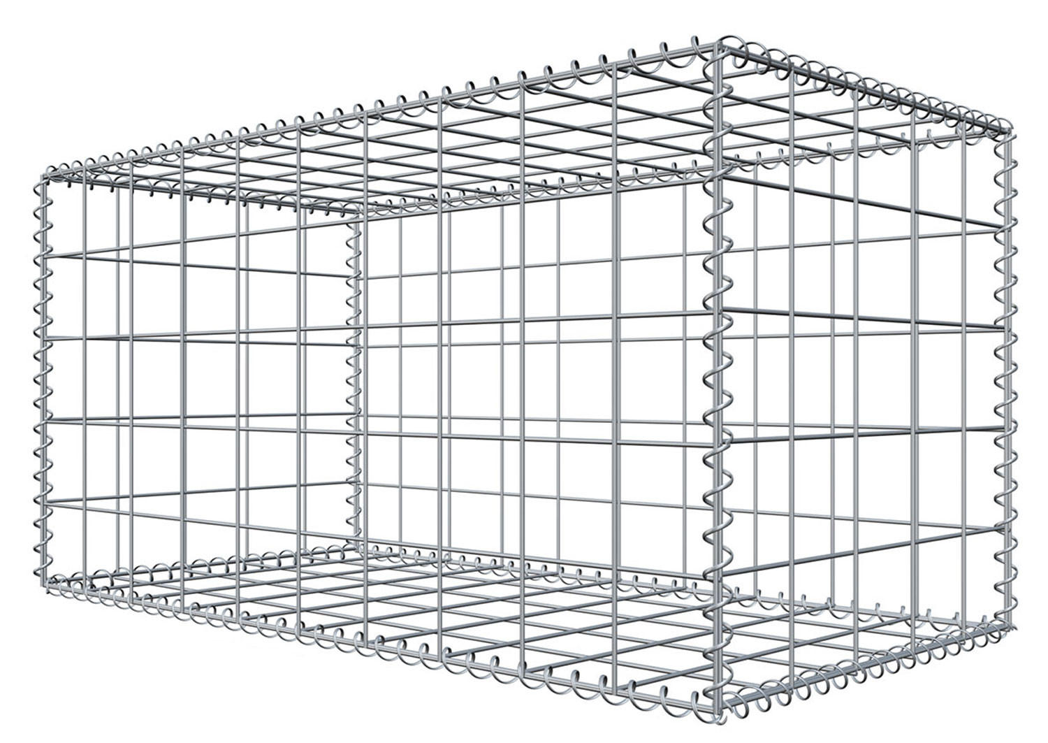GABIONEN Steinkorb aus Stahl, 100/50/50 cm, Feuerverzinkt - Grau, Metall (50/50cm) - Niederberg Metall