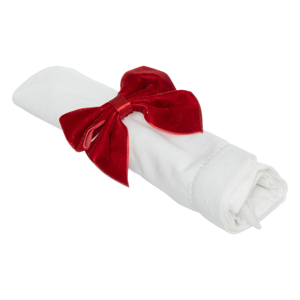 SERVIETTENRING rote Schleife 8,5/8/5 cm - Rot, Textil (8/5/8.5cm) - Atmosphera Createur d´interieur
