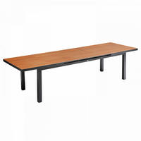 GARTENTISCH ausziehbar, Holzfarbe - Braun, Metall (100/320/76cm) - Oviala