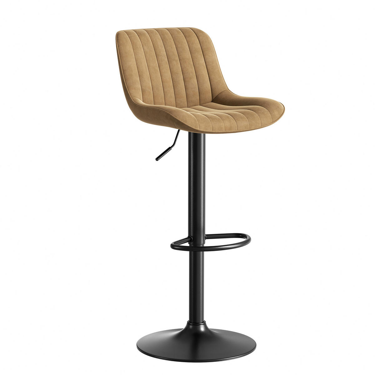 BARHOCKER höhenverstellbar 87-109 cm Braun Samt 2er-Set - Braun, Metall (46/87/47.1cm) - Meubliv