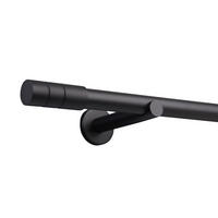 GARDINENSTANGE 1-Lauf Zylinder - Schwarz, Metall (60cm)