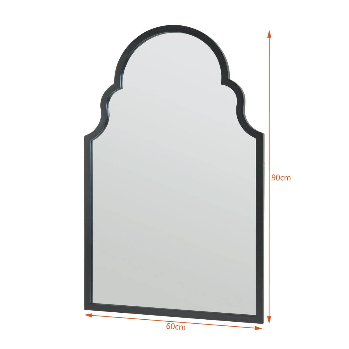 WANDSPIEGEL Hämeenkyrö - Schwarz, Glas/Holzwerkstoff (60/2/90cm) - [en.casa]
