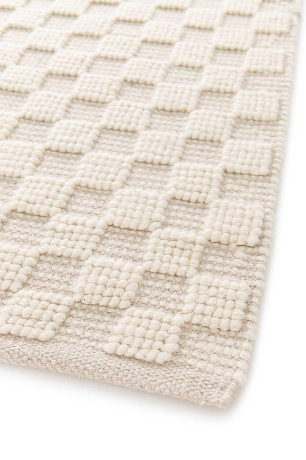 TEPPICH handgefertigt Baumwolle Wolle beige - Beige, Naturmaterialien (120/170cm) - AFK Living