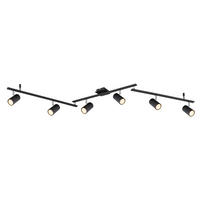 DECKENLEUCHTE Robby Metall Schwarz matt - Schwarz, Metall (180/10/18.5cm) - Globo Lighting