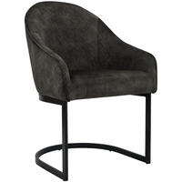 ESSZIMMERSTUHL Samt Dunkelbraun - Dunkelbraun/Schwarz, Textil/Metall (60/87/59cm) - CLP